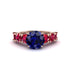 Round Cut Sapphire Cathedral Engagement Ring - Tatum No. 59 image 2
