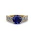 Round Cut Sapphire Cathedral Engagement Ring - Tatum No. 13