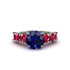 Round Cut Sapphire Cathedral Engagement Ring - Tatum No. 60