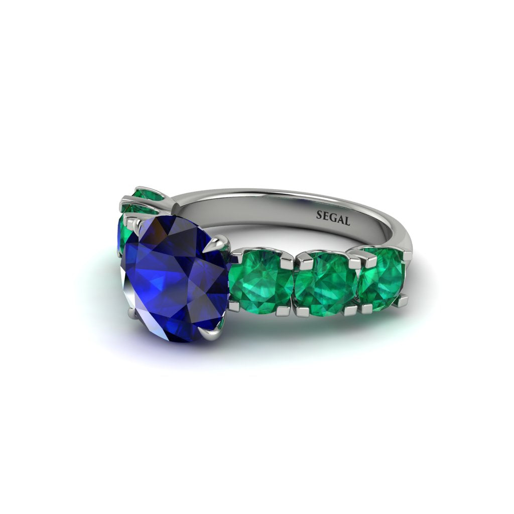 Round Cut Sapphire Cathedral Engagement Ring - Tatum No. 30