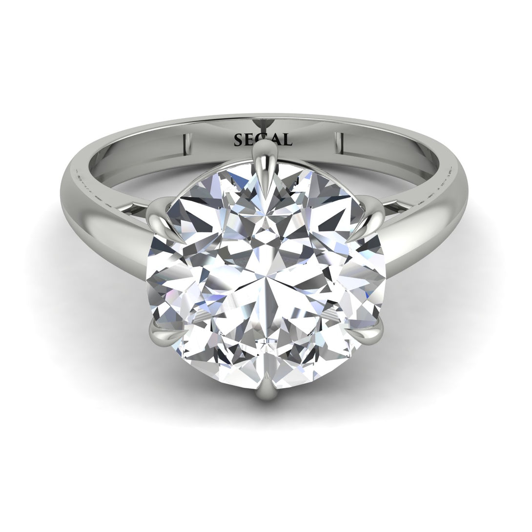 Round Cut Diamond Solitaire Engagement Ring - Miranda No. 3