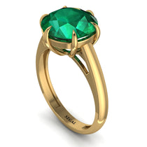 Round Cut Emerald Solitaire Engagement Ring - Miranda No. 4 image 1