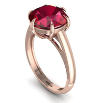 Round Cut Ruby Solitaire Engagement Ring - Miranda No. 11 image 1