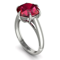 Round Cut Ruby Solitaire Engagement Ring - Miranda No. 12 image 1