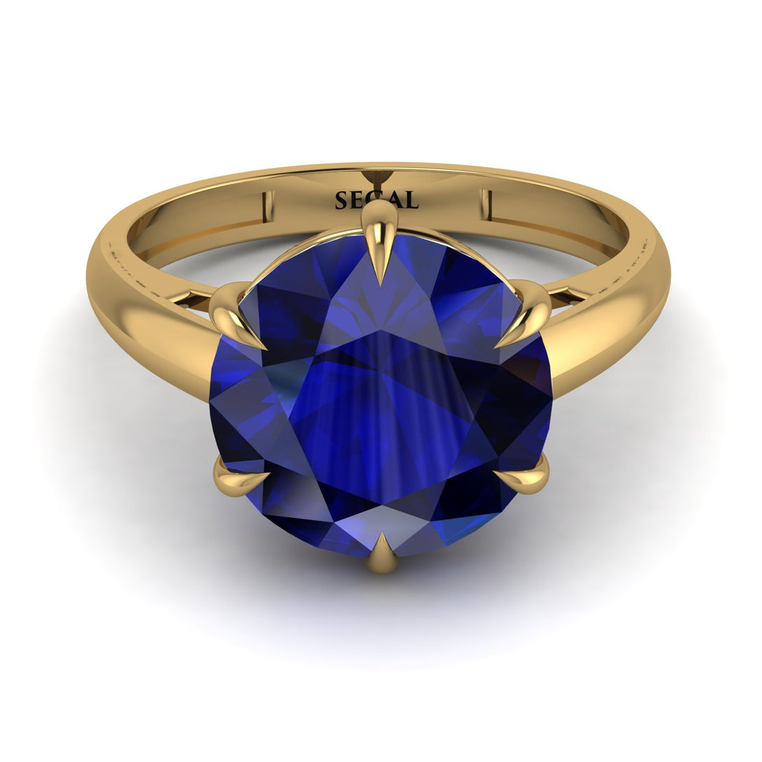 Round Cut Sapphire Solitaire Engagement Ring - Miranda No. 13