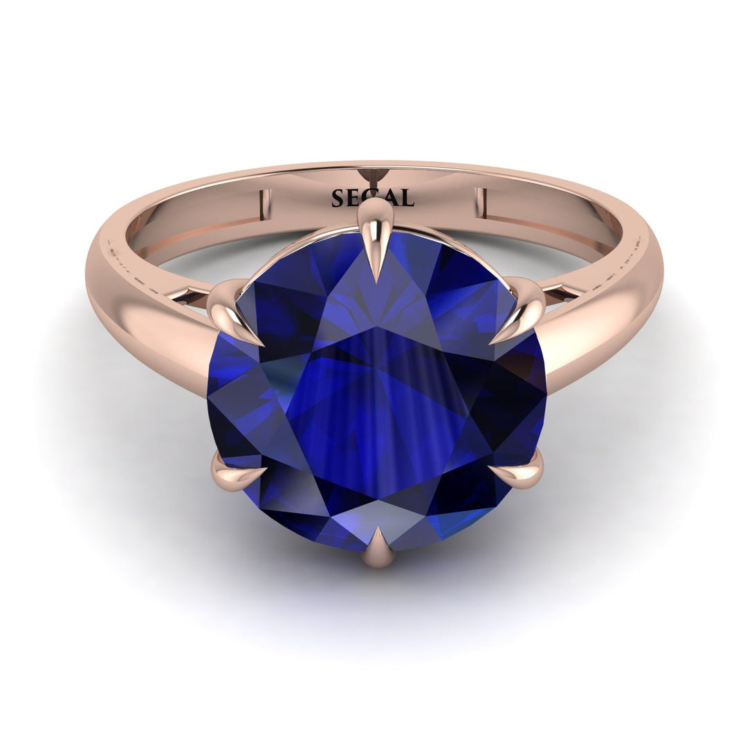 Round Cut Sapphire Solitaire Engagement Ring - Miranda No. 14