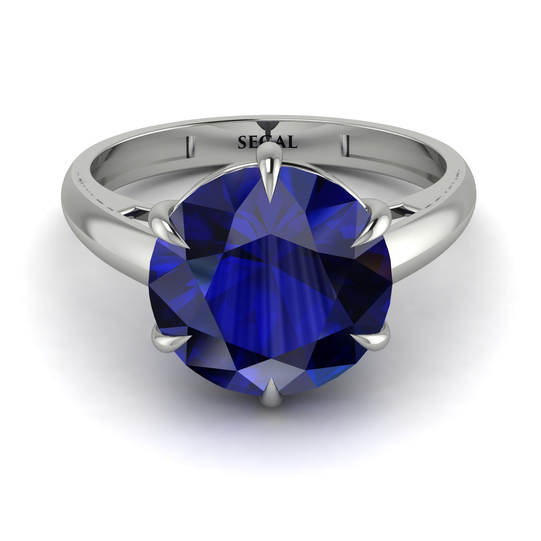 Round Cut Sapphire Solitaire Engagement Ring - Miranda No. 15