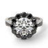 Black Diamond Round Halo Engagement Ring - Unity No. 33 image 4