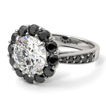 Black Diamond Round Halo Engagement Ring - Unity No. 33 image 1