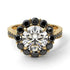 Black Diamond Round Halo Engagement Ring - Unity No. 31 image 4