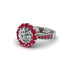 Ruby Round Halo Engagement Ring - Unity No. 48 image 1