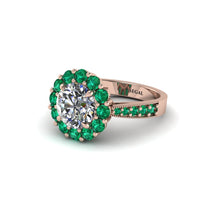 Emerald Round Halo Engagement Ring - Unity No. 17 image 1