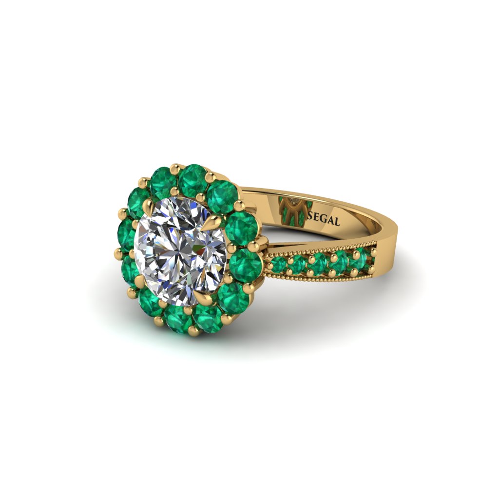 Emerald Round Halo Engagement Ring - Unity No. 16