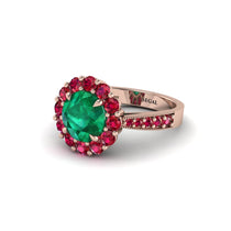 Ruby Round Halo Engagement Ring - Unity No. 50 image 1