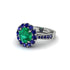 Sapphire Round Halo Engagement Ring - Unity No. 66