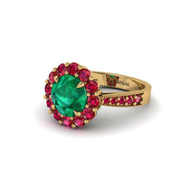 Ruby Round Halo Engagement Ring - Unity No. 49 image 1