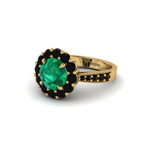 Black Diamond Round Halo Engagement Ring - Unity No. 34 image 1