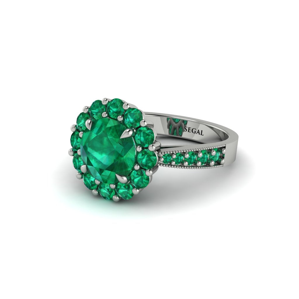 Emerald Round Halo Engagement Ring - Unity No. 21