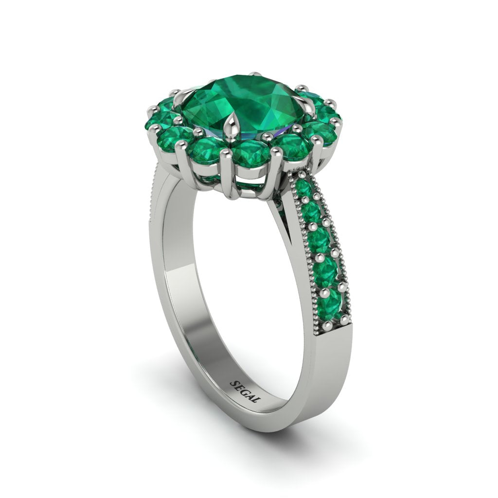 Emerald Round Halo Engagement Ring - Unity No. 21