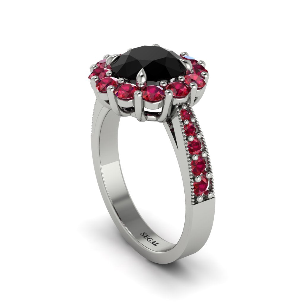 Ruby Round Halo Engagement Ring - Unity No. 54