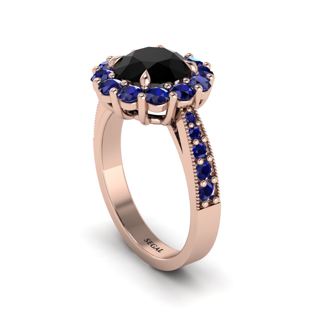 Sapphire Round Halo Engagement Ring - Unity No. 68