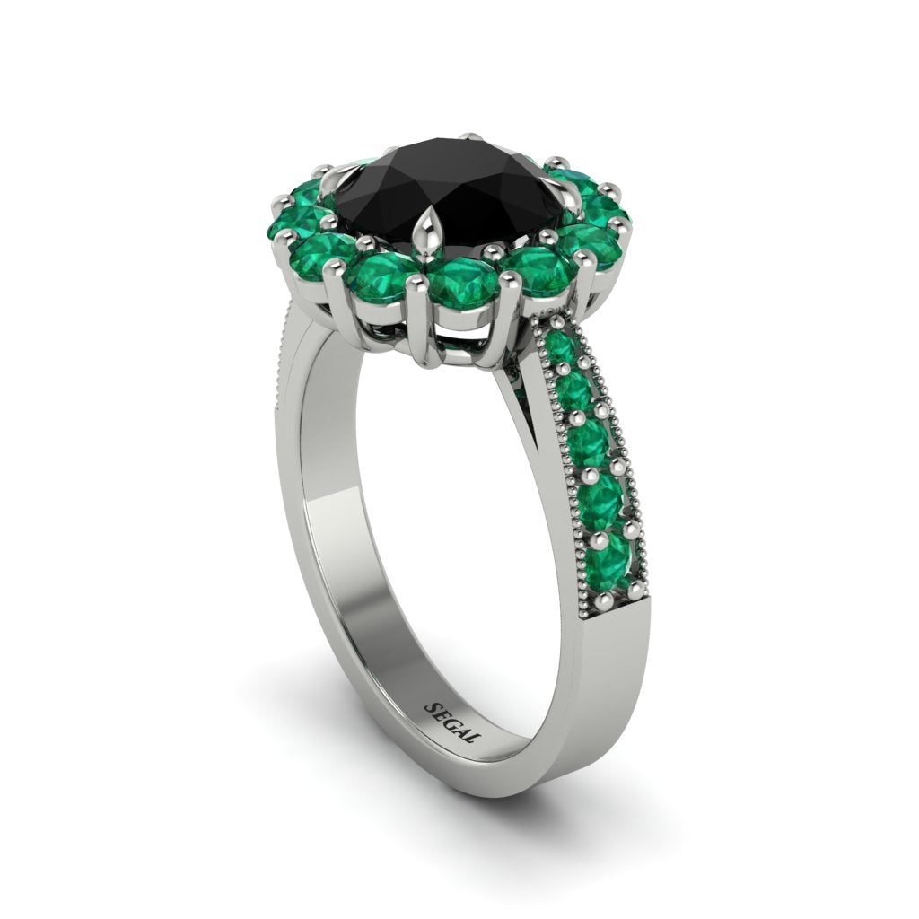 Emerald Round Halo Engagement Ring - Unity No. 24