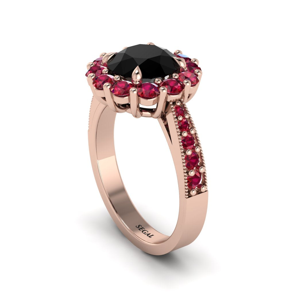 Ruby Round Halo Engagement Ring - Unity No. 53
