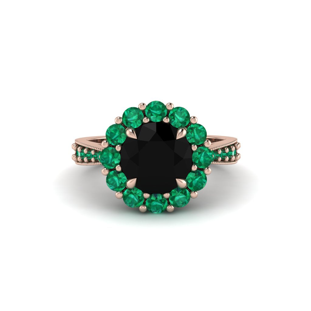 Emerald Round Halo Engagement Ring - Unity No. 23