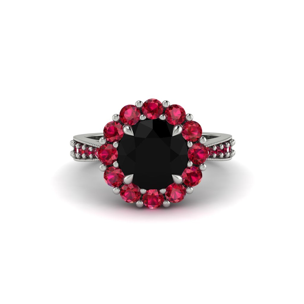 Ruby Round Halo Engagement Ring - Unity No. 54