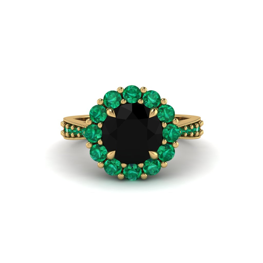 Emerald Round Halo Engagement Ring - Unity No. 22