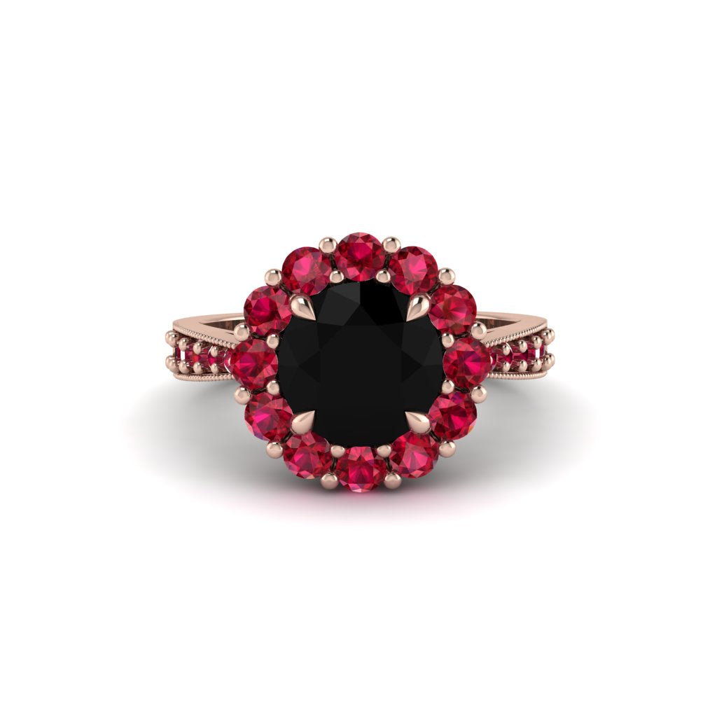 Ruby Round Halo Engagement Ring - Unity No. 53