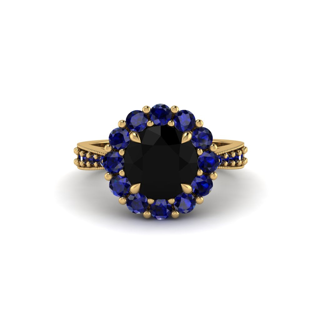Sapphire Round Halo Engagement Ring - Unity No. 67