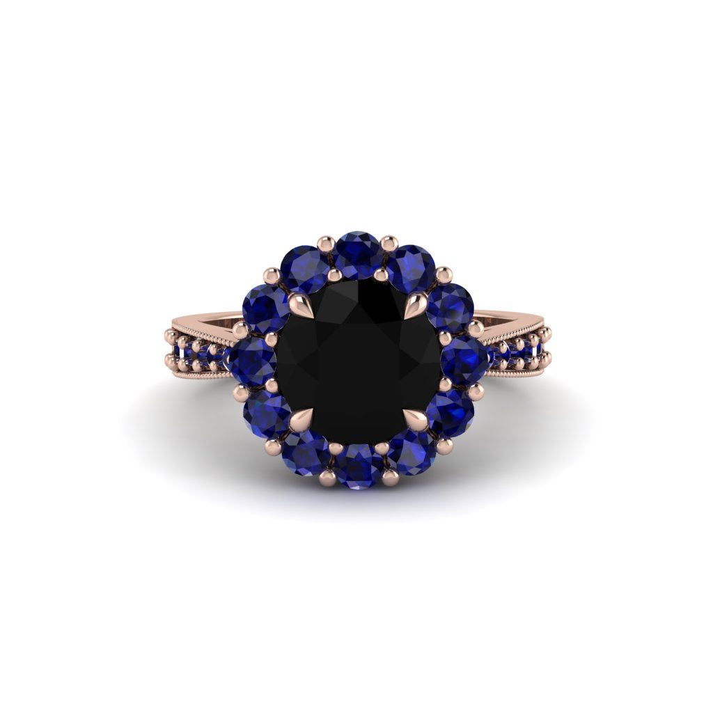Sapphire Round Halo Engagement Ring - Unity No. 68