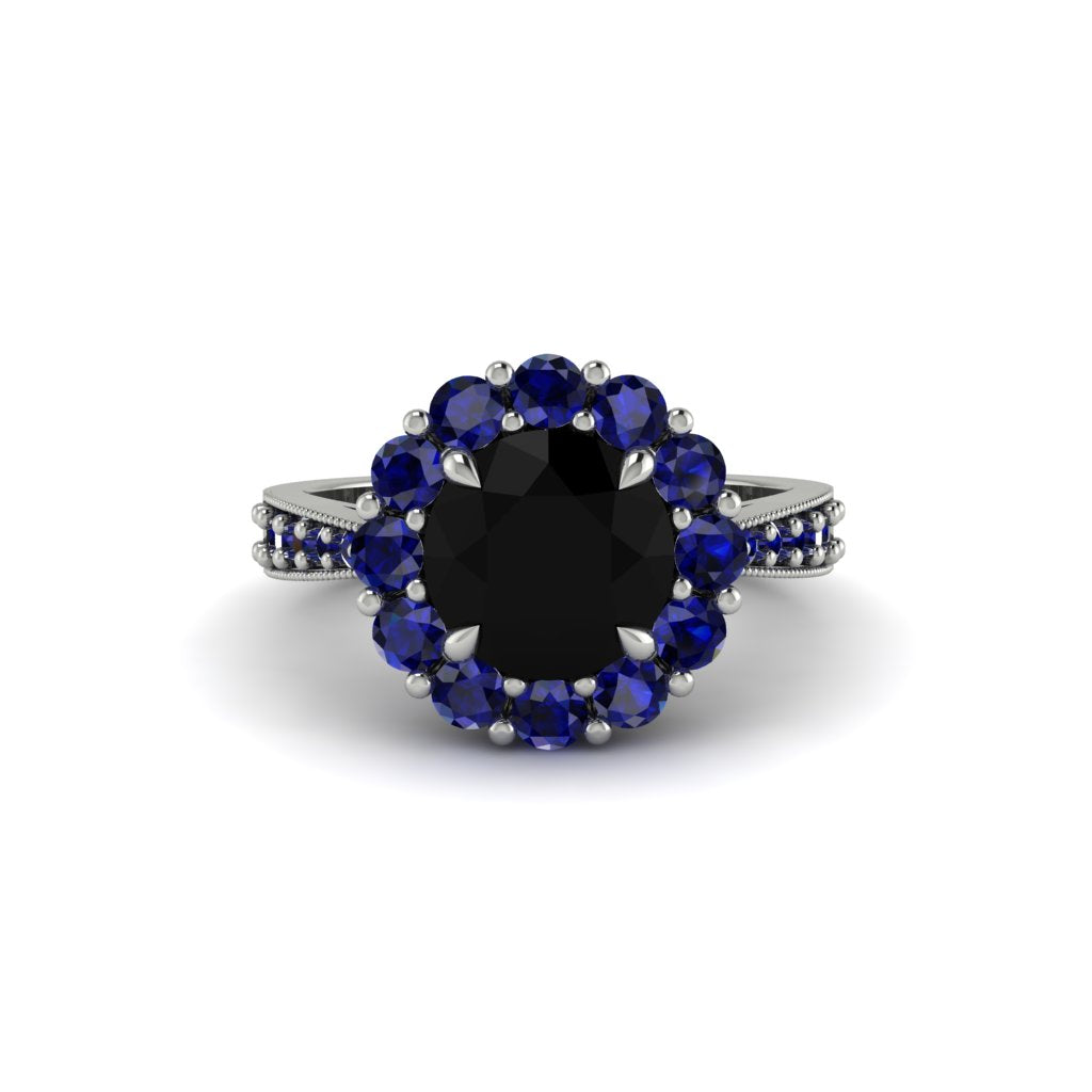Sapphire Round Halo Engagement Ring - Unity No. 69