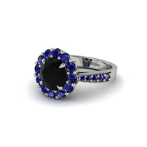 Sapphire Round Halo Engagement Ring - Unity No. 69 image 1
