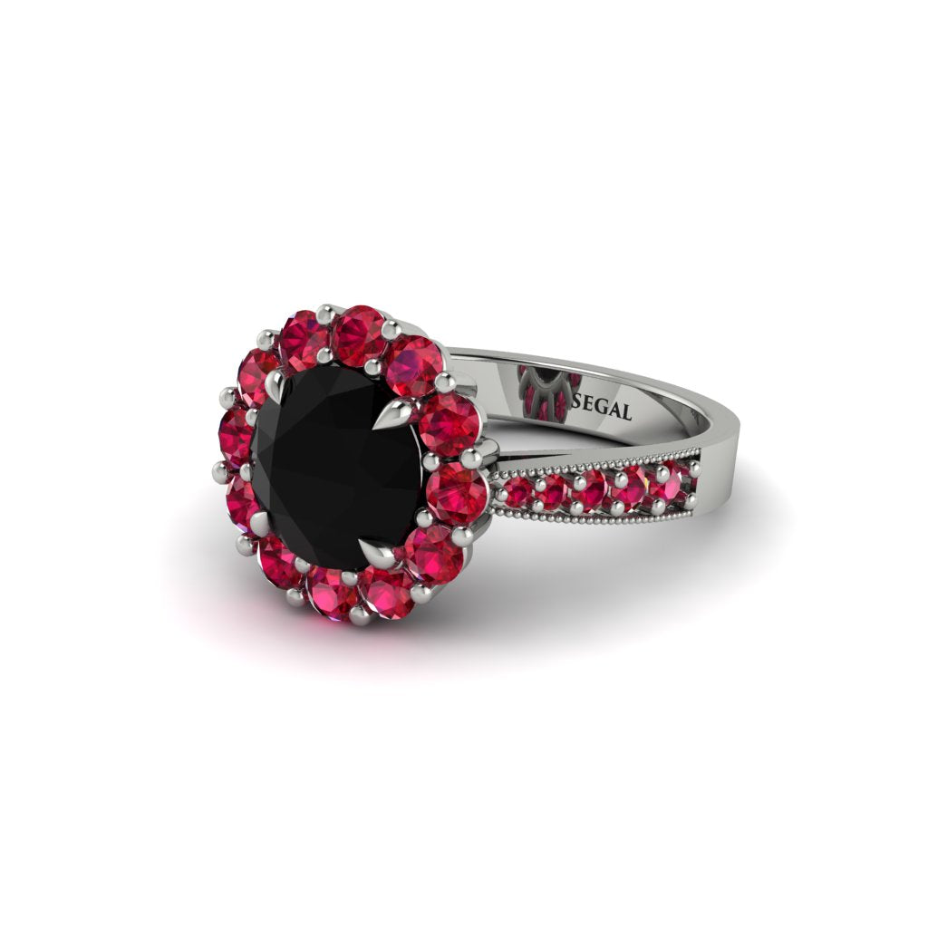 Ruby Round Halo Engagement Ring - Unity No. 54