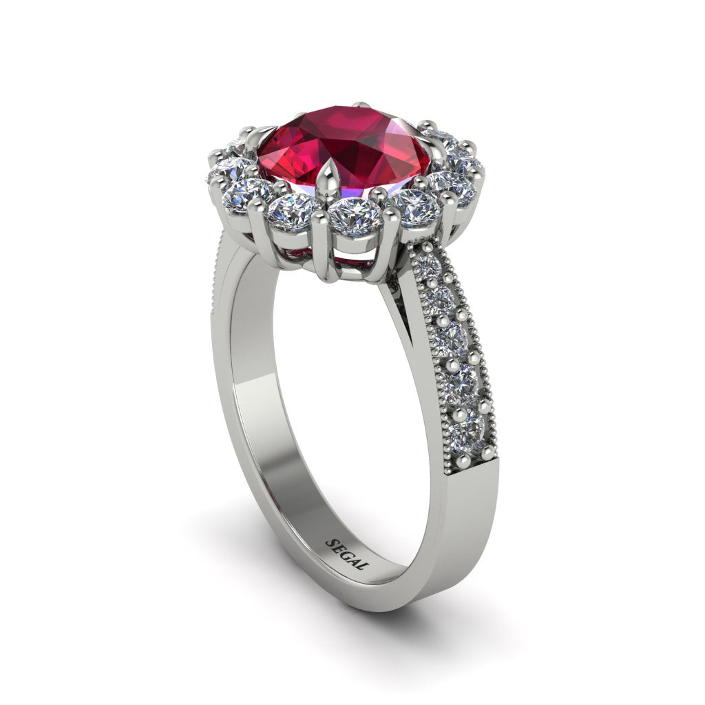 Diamond Round Halo Engagement Ring - Unity No. 12