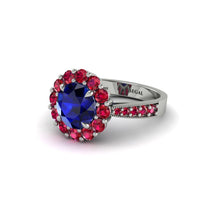 Ruby Round Halo Engagement Ring - Unity No. 60 image 1