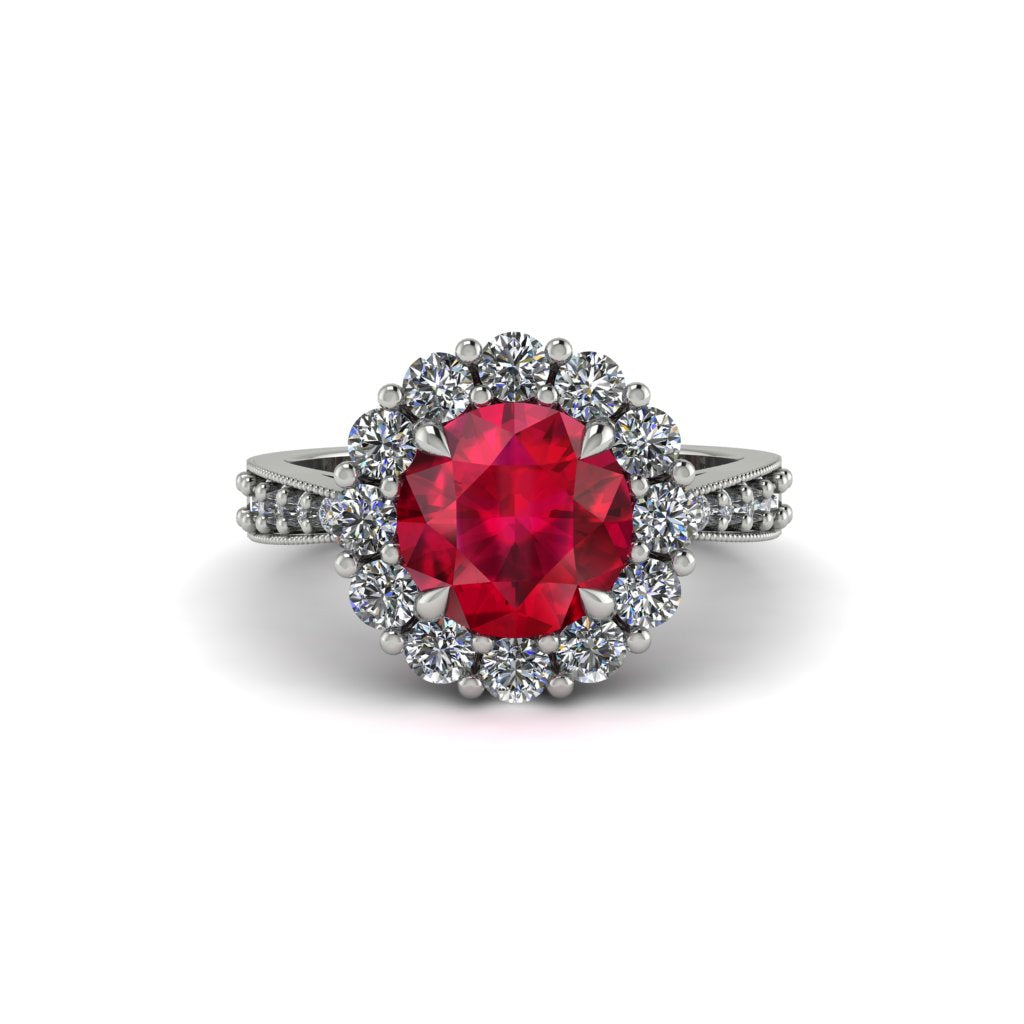 Diamond Round Halo Engagement Ring - Unity No. 12