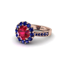 Sapphire Round Halo Engagement Ring - Unity No. 71 image 1