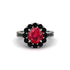 Black Diamond Round Halo Engagement Ring - Unity No. 42