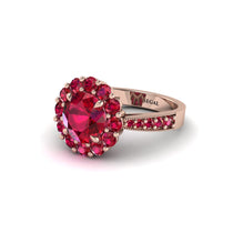 Ruby Round Halo Engagement Ring - Unity No. 56 image 1