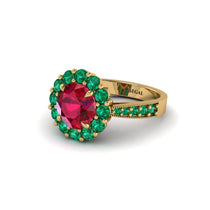 Emerald Round Halo Engagement Ring - Unity No. 25 image 1