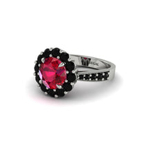 Black Diamond Round Halo Engagement Ring - Unity No. 42 image 1