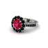 Black Diamond Round Halo Engagement Ring - Unity No. 42