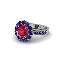 Sapphire Round Halo Engagement Ring - Unity No. 72 image 1