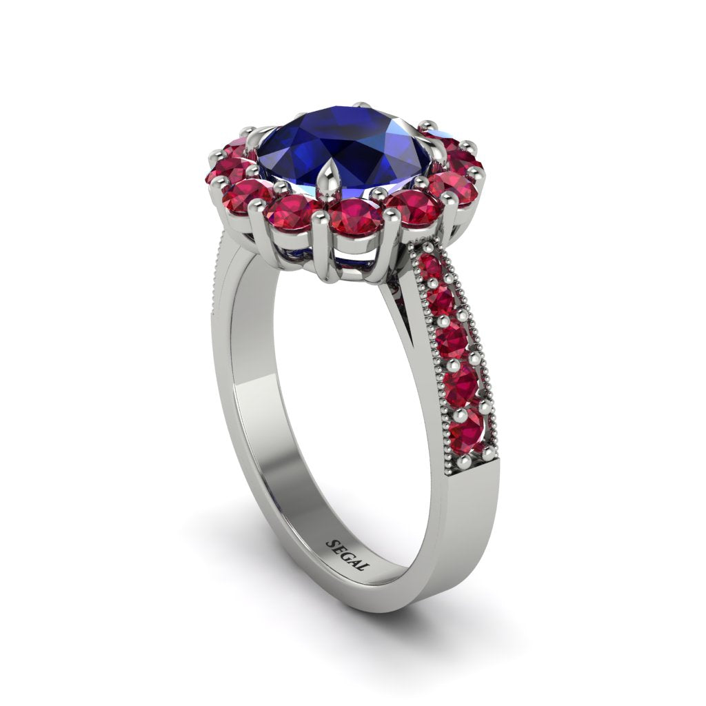 Ruby Round Halo Engagement Ring - Unity No. 60