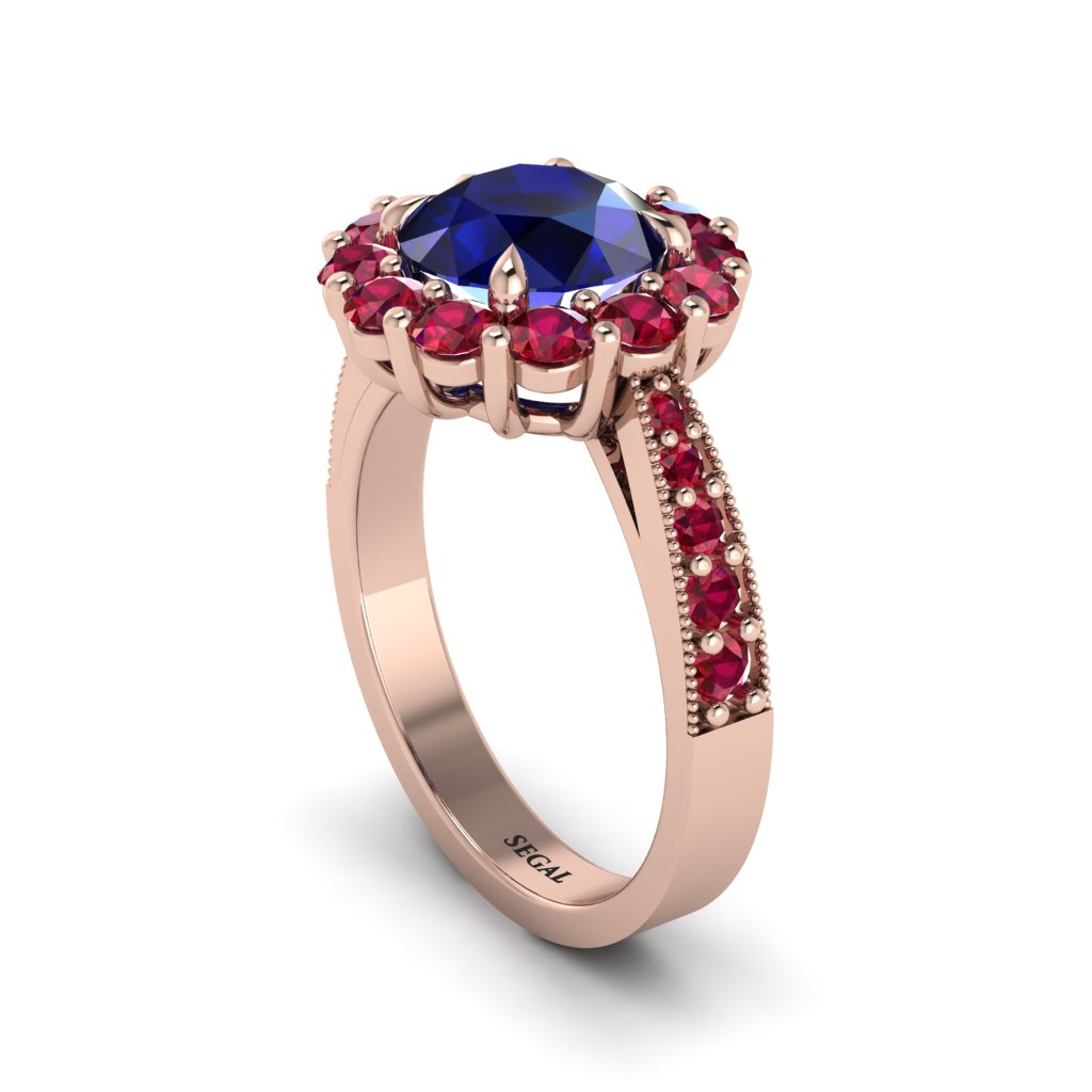 Ruby Round Halo Engagement Ring - Unity No. 59