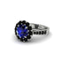 Black Diamond Round Halo Engagement Ring - Unity No. 45 image 1