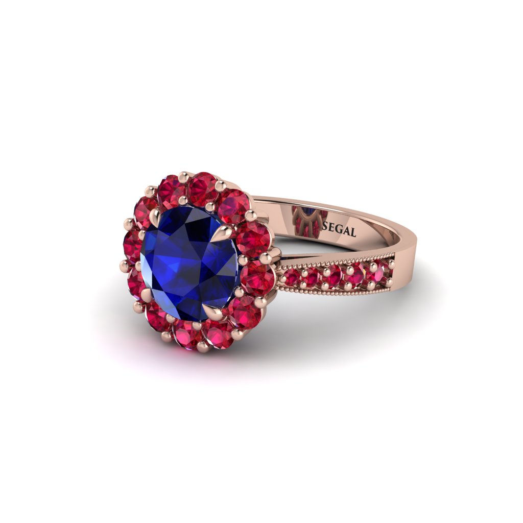 Ruby Round Halo Engagement Ring - Unity No. 59